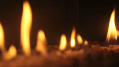 Burning flames in a chimney, high defintion clip Stock Footage 242424897