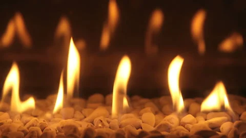Burning flames in a chimney, high defintion clip Stock Footage 242425999