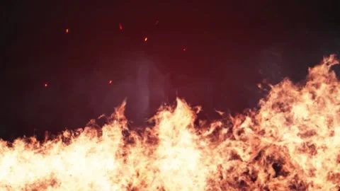 Burning flames in dark background Video stock 139034206