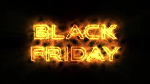 Burning flames effect Black Friday animation glowing fire flames hot Deals Stock Footage 283086484