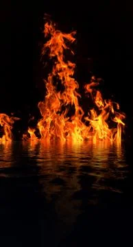 Burning flames form a  log campfire Foto stock