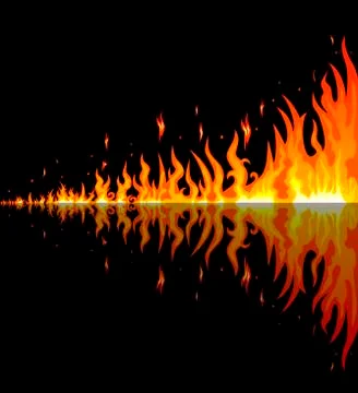 Burning flames Stock Illustration