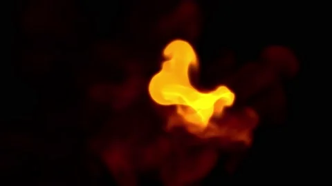 Burning flames with smoke on a black background.  Fire energy. Stock Footage 238815416