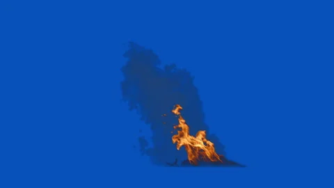 Burning flames with smoke. Ignited Fire. Seamless loop motion. Green screen.. Stock Footage 333076340