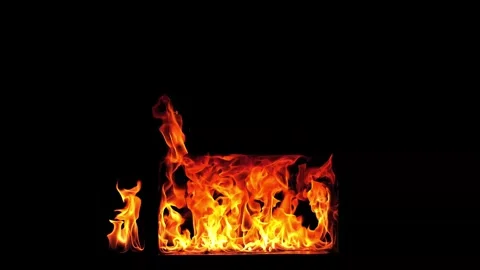 Burning flames from start to finish with ProRes Video stock 305789061