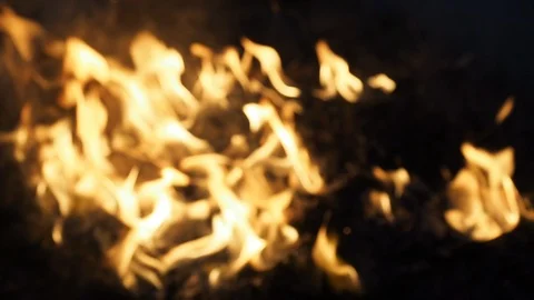 Burning Flames, Twisting Smoke and Flying Sparks - SLOW MOTION Stock Footage 119623509