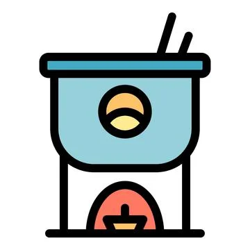 Burning fondue icon vector flat Ilustración de archivo