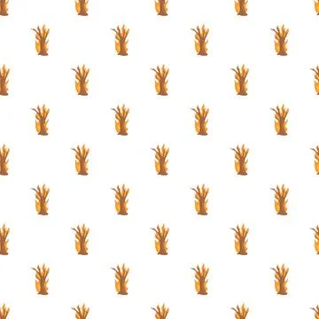 Burning forest trees creating seamless pattern background Stock Illustration