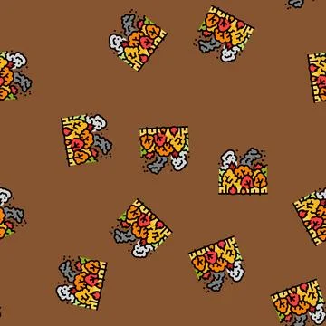 Burning forest wildfire disaster vector seamless pattern Illustrazione stock