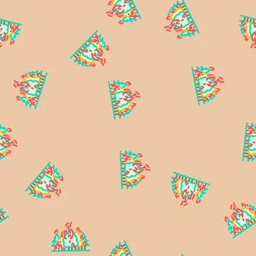 Burning forest wildfire disaster vector seamless pattern Illustrazione stock