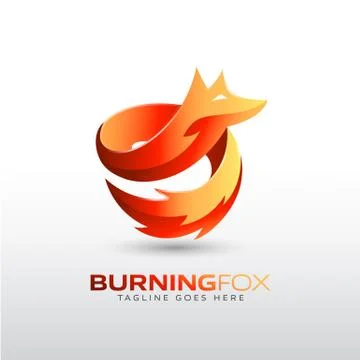 Burning Fox logo Template for your Company Brand Stock Illustration