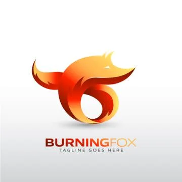 Burning Fox logo Template for your Company Brand Stock Illustration