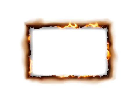 Burning Frame with Flames on White Background Stock Illustration