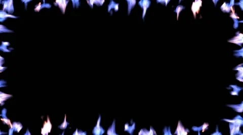 Burning Frame Made out of Gas Flames Stock Footage 42684873