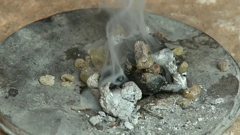 Burning frankincense incense Stock Footage 76250694
