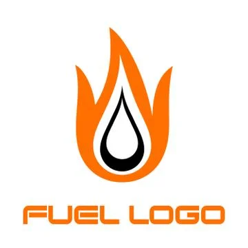 Burning fuel drop - logo for fuel station Stock Illustration