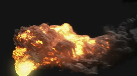 Burning fuel fireball seamless loop + alpha channel Stock-Footage 5700900
