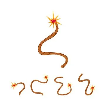 Burning fuse for countdown or explosion concept Stock Illustration