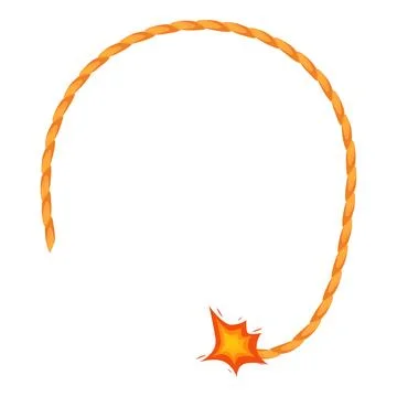 Burning fuse rope forming circle on white background Illustrazione stock