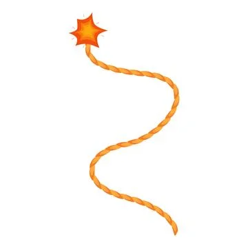 Burning fuse with spark creating a dangerous situation Stock Illustration
