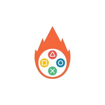 Burning game button controller icon vector illustration Illustrazione stock