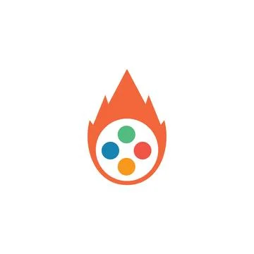 Burning game button controller icon vector illustration Stock Illustration