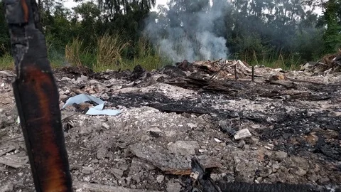 Burning garbage dump pollution in thailand 1 Stock Footage 92674346