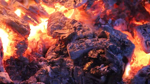 Burning garbage extreme close up Stock Footage 33800856