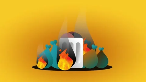 Burning Garbage Stock Footage 335626651
