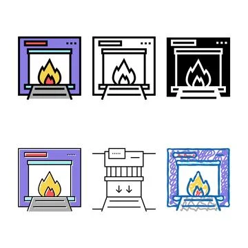 Burning garbage machine color icon vector diversity Stock Illustration
