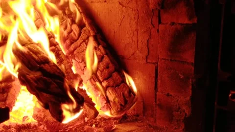 Burning garbage in the stove at home. Stock Footage 213004869