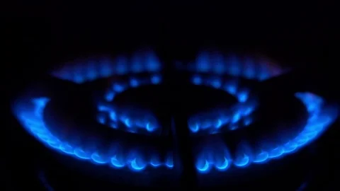 The Burning Gas Blue Fire Stock Footage 83372632