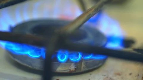 Burning gas burner closeup. Stock Footage 99254229