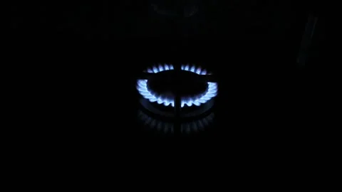 Burning gas stove Stock Footage 154463565