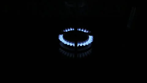 Burning gas stove Stock Footage 154463576