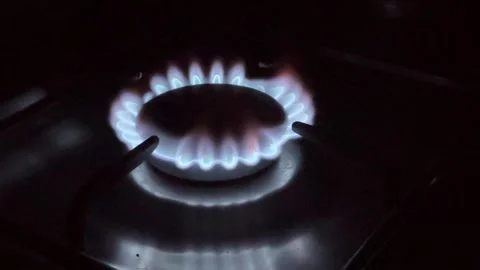Burning gas stove Stock Footage 311236183