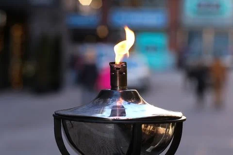 Burning gas torch Foto stock