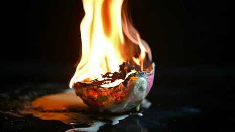 A burning globe on dark background Stock Footage 165732799