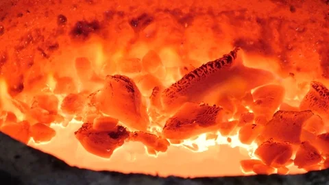 Burning gold macro Stock Footage 77952053