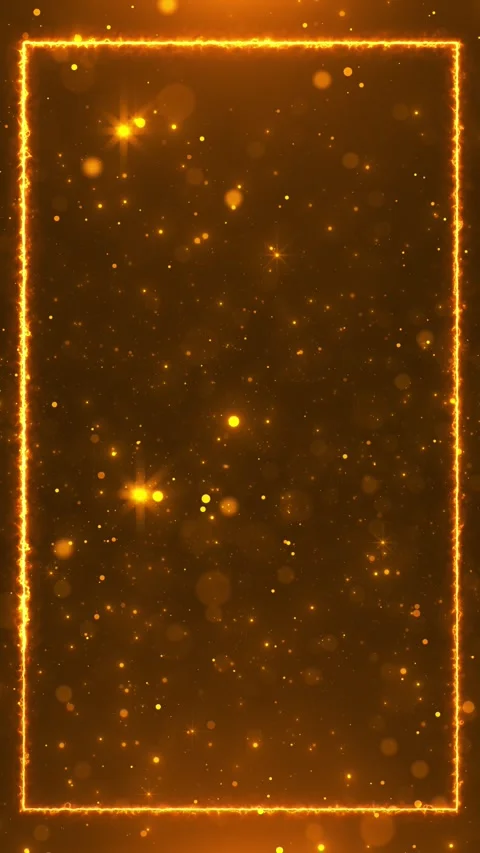 Burning golden border background fiery edges, glowing particles, and warm dark a Stock Footage 340417708