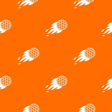 Burning golf ball pattern seamless Stock Illustration
