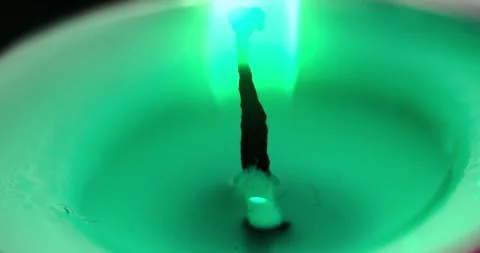 Burning green candle. macro view of a burning green candle Stock Footage 314343098