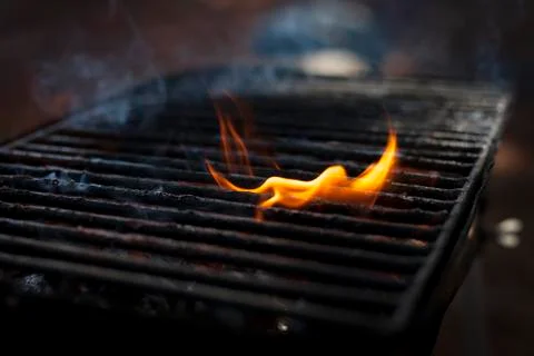 Burning Grill Stock Photos