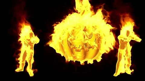 Burning Halloween 4k 01 Stock Footage 80929174