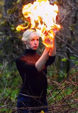 Burning hands Stock Photos