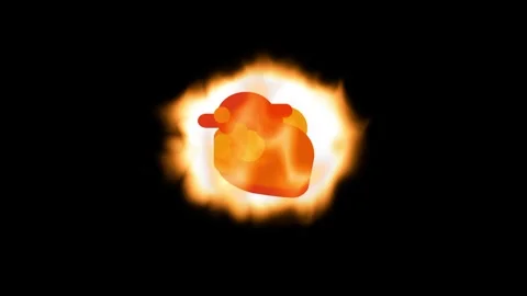 Burning Heart Fire Flames Love Passion Emotion Stock Footage 336838693