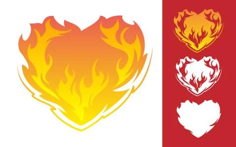 Burning Heart icon Stock Illustration