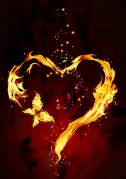 Burning heart Stock Illustration