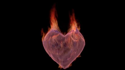 Burning heart loop 4K Stock Footage 77495141
