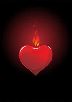Burning heart. Vector illustration 스톡 일러스트